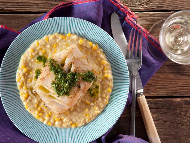 Pan Seared Cod and Creamed Corn Recipe