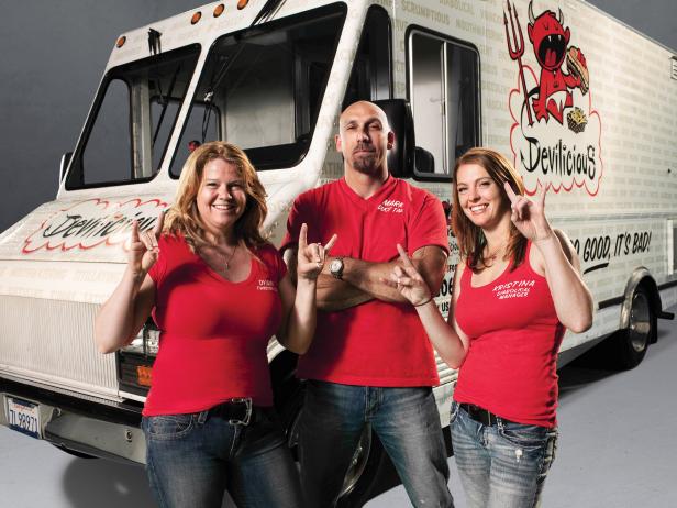 Dyann Huffman, Mark Manning, and Kristina Repp as seen on Food Network?s The Great Food Truck Race Season 2.