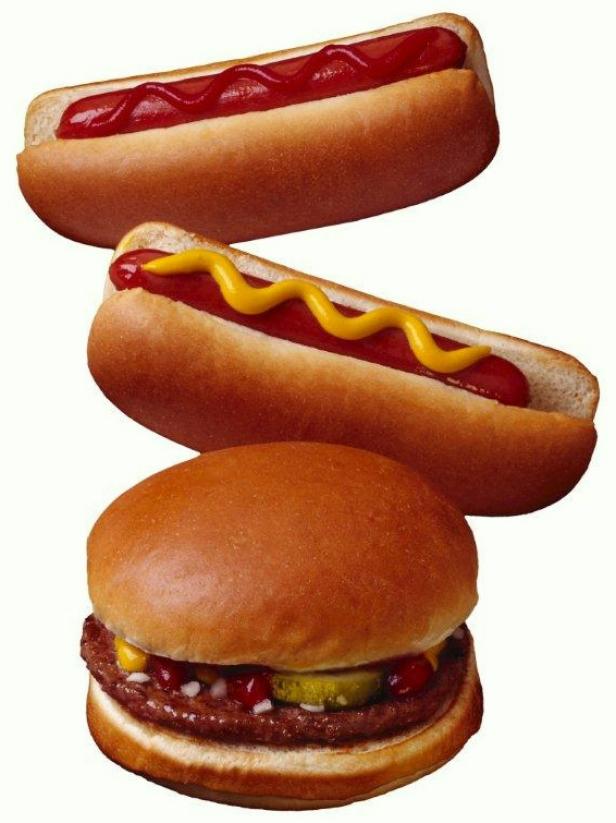 Grilled Hot Dogs And Hamburgers