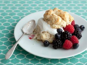 Shortcake Served with Fresh Berries and Cream