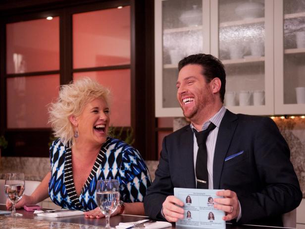 FNS7 Episode 2 Guest Judges Anne Burrell and Scott Conant waiting for finalists to cook for Star Challenge at Scarpetta.
