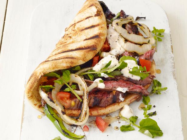 Grilled Skirt Steak Gyros Recipe  Food Network Kitchen 