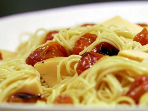 Roasted Grape Tomatoes with Tangled Noodles