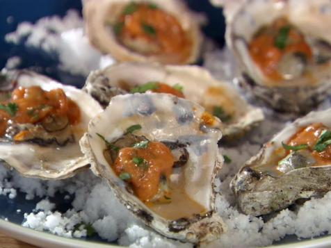 Grilled Oysters with Fra Diavolo Sauce