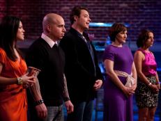 FNS7 Episode 9 Contestants Whitney Chen, Vic Vegas, Jeff Mauro, Mary Beth Albright and Susie Jimenez in Evaluation.