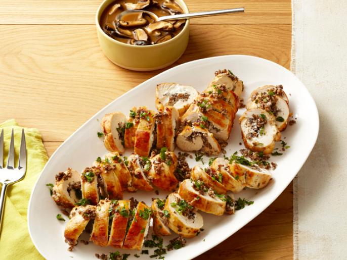 Goat CheeseMushroom Chicken Breasts Recipe Amy Finley Food Network