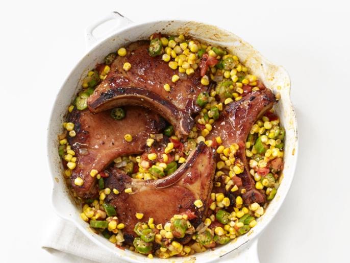 Smoked Pork Chops With Corn and Okra Recipe Food Network Kitchen
