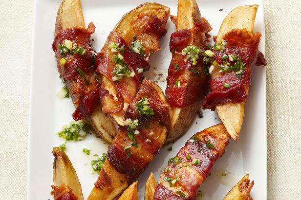 Bacon-Wrapped Potatoes With Honey Sauce image