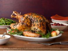 Brined Herb-Crusted Turkey with Apple Cider Gravy; Anne Burrell