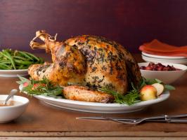 Brined Herb-Crusted Turkey with Apple Cider Gravy