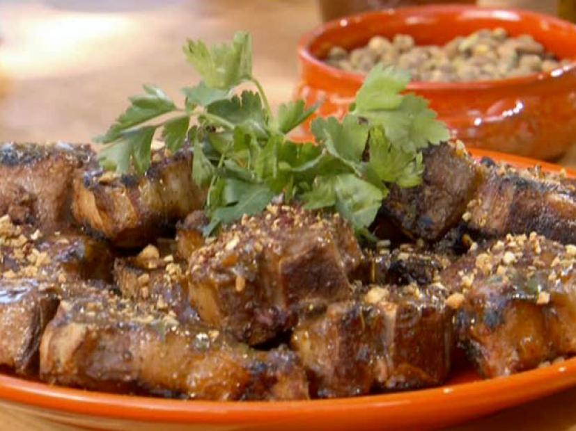 Apricot Glazed Lamb Chops With Pistachio And Sumac Recipe Bobby Flay Food Network