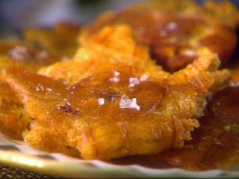 Twice-Fried and Mashed Green Plantains (Tostones)