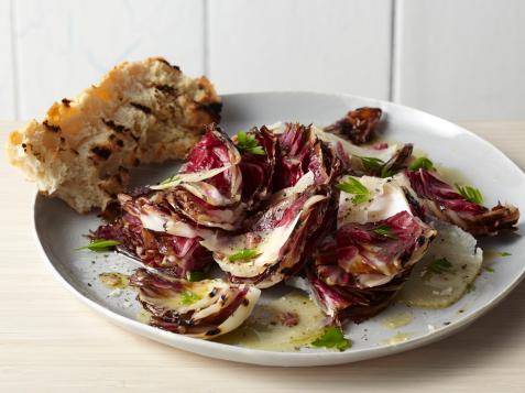 Grilled Bitter Greens with Shaved Parmesan
