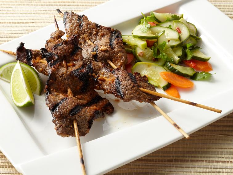 Beef Satay with Pickled Cucumber Salad Recipe Food Network Kitchen
