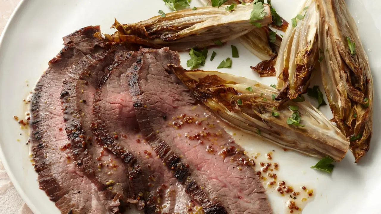 Maple Glazed Flank Steak with Roasted Endive