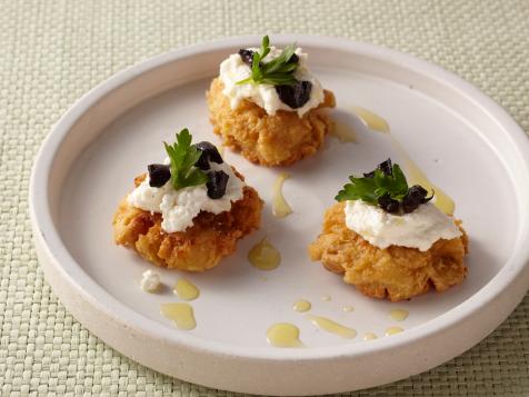 Panelle with Ricotta and Oil-Cured Black Olives
