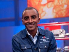 Rival-Chef Marcus Samuelsson in Episode 1 as seen on Food Network Next Iron Chef Season 4.