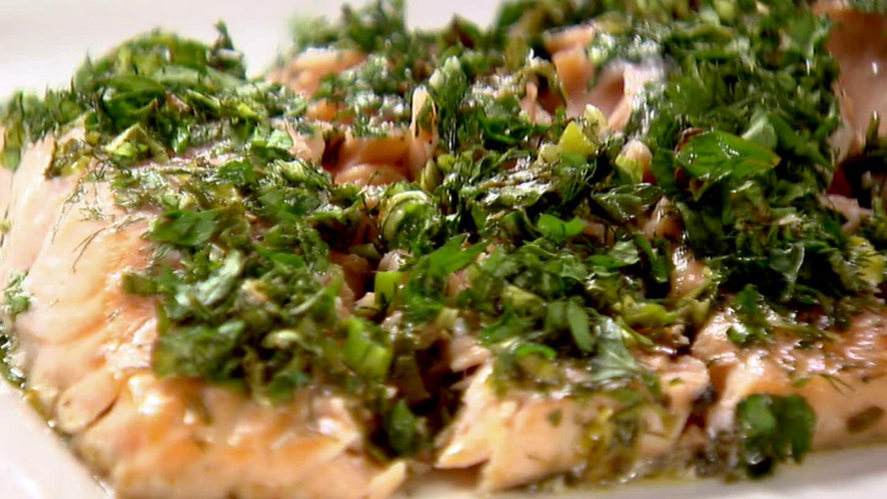 Roasted Salmon and Green Herbs