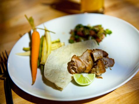 Carnitas with Spicy Pickled Vegetables and Cactus Salad