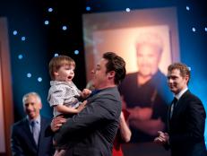 Finalist Jeff Mauro revealed winner and celebrates with his son at the Finale as seen on Food Network Next Food Network Star Season 7.
