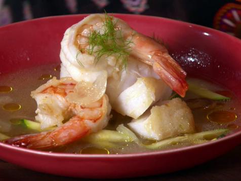 Cod and Shrimp in Fennel and White Wine Broth