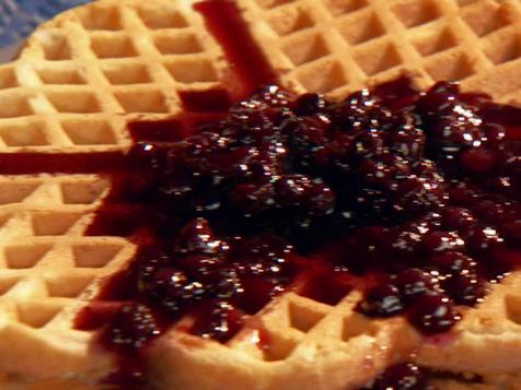 Cinnamon-Sugar Waffles with Blueberry Syrup
