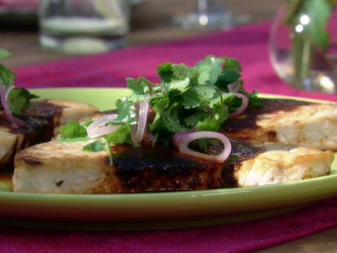 Fish for Crish: Red "Mole" Swordfish Steaks with Pickled Shallots