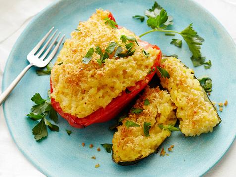 Risotto Stuffed Peppers and Zucchini