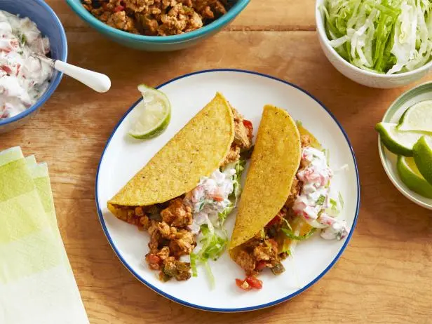 Ground Chicken Tacos with Creamy Salsa Recipe | Sunny Anderson