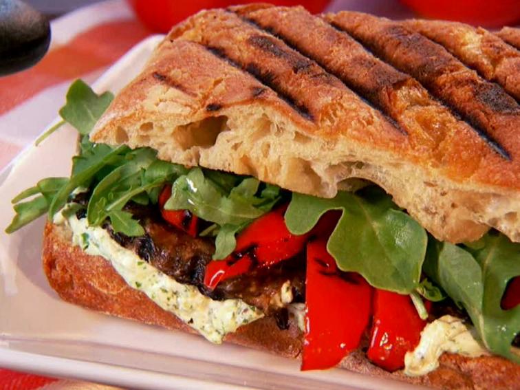 Grilled Portobello Panini Recipe The Neelys Food Network