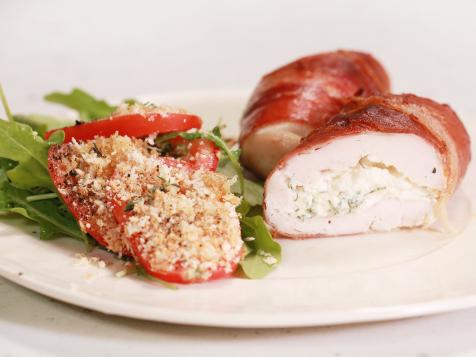 Stuffed Chicken Saltimbocca with Arugula and Tomato Salad