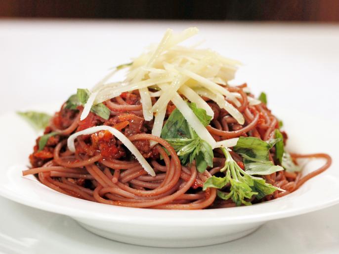 Drunken Spaghetti with Hot Salami Meat Sauce Recipe Rachael Ray