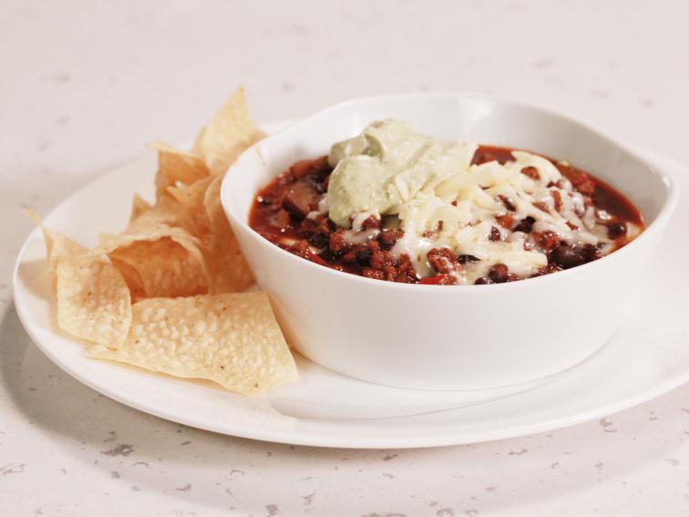 Black Bean and Beef Chili with Green Sour Cream Recipe Rachael Ray