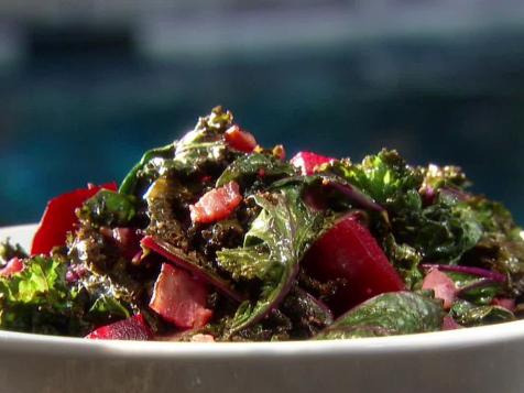 Kale with Roasted Beets and Bacon