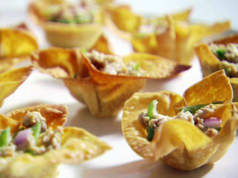 Crispy Wonton Cups with Tuna Salad