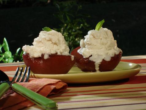Plum Wine Poached Asian Pear