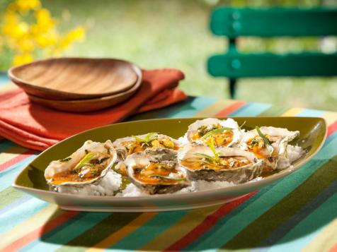 Fire Roasted Low-County Oysters with Tarragon and Red Hot Sauce Butter