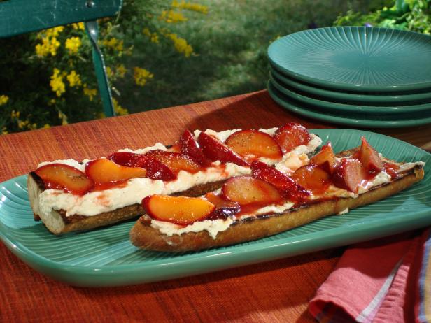 Caramelized Plum-Ricotta-Black Pepper Crostini