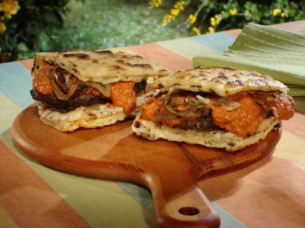Greek Patty Melts with Kasseri Cheese and Muhammara Recipe Food Network Greek Patty Melts with Kasseri Cheese and Muhammara Recipe Food Network
