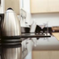 close-up of a tea kettle on a table