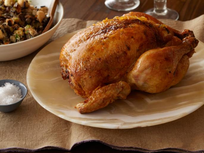 Roast Chicken with Wild Rice Dressing Recipe | Food Network Kitchen ...