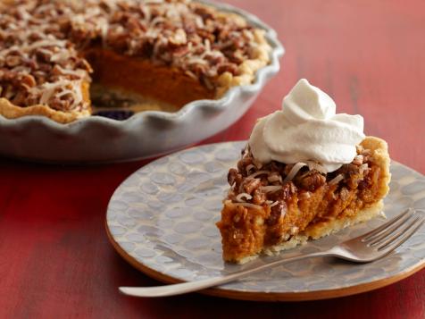 Sweet Potato Pie with Candied Pecans and Coconut