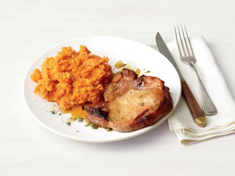 Honey-Glazed Pork Chops With Mashed Sweet Potatoes