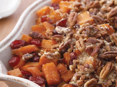 Roasted Sweet Potatoes with Cinnamon Pecan Crunch