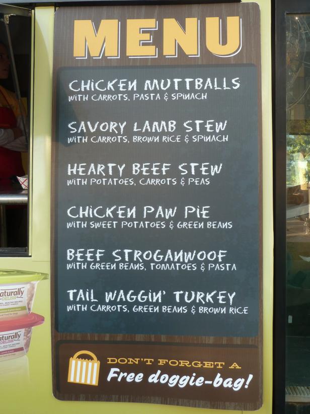 The Menu at Rachael Ray's Food Truck for Dogs
