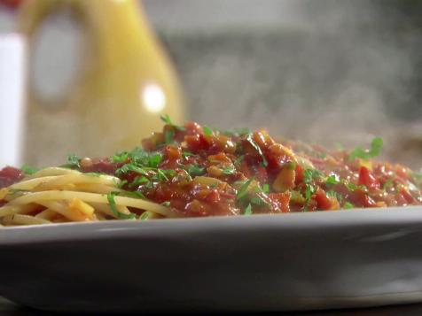 Pick-a-Pepper Pasta (Bucatini with Hot and Sweet and Pickled Peppers Sauce)