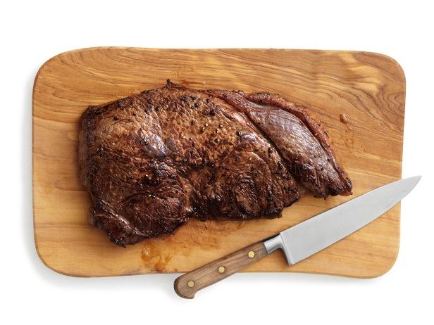 Steak on cutting board