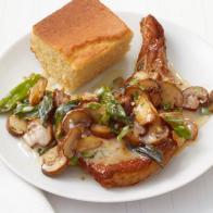 PORK CHOP MUSHROOM SAUCE FOOD NETWORKFood Stylist: Jamie KimmProp Stylist: Marina Malchin 