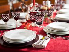 Red table setting
