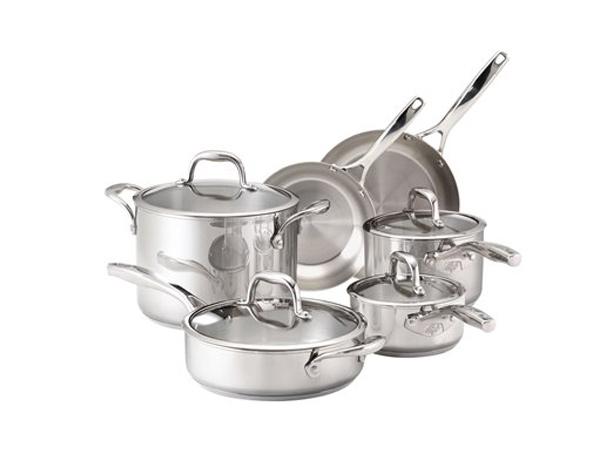 1o-pc stainless steel cookware set